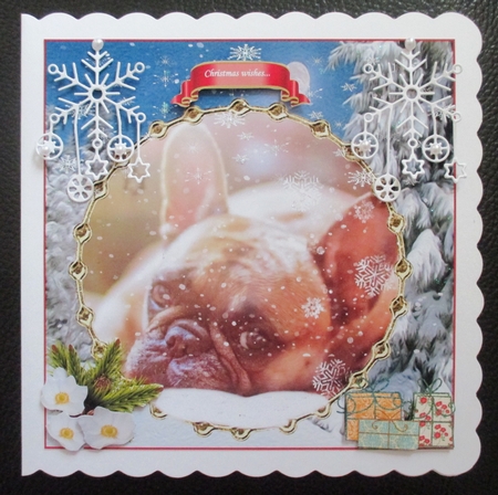 FRENCH BULLDOG WATCHING SNOWFLAKES MULTI SENTIMENT UNISEX CHRISTMAS by Davina Rundle