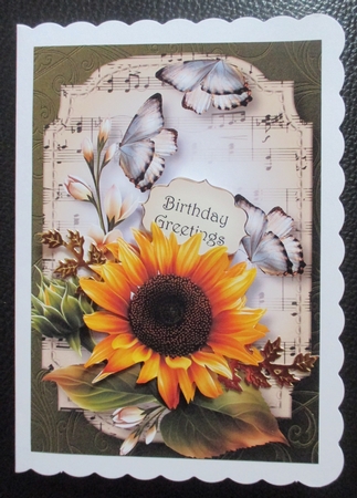 Sheet Music & Butterflies - Sunflower A5 by Davina Rundle