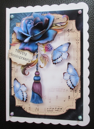 Sheet Music & Butterflies - Autumn Blues A5 by Davina Rundle