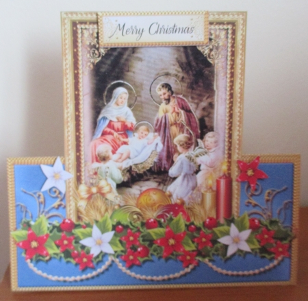 Nativity Scene Blue Tent Card  Kit  5 by Davina Rundle