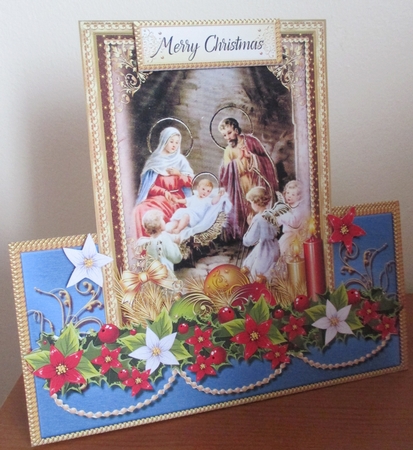 Nativity Scene Blue Tent Card  Kit  5 by Davina Rundle