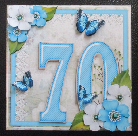 Vintage Birthday 70th Card Topper Kit 1306 by Davina Rundle