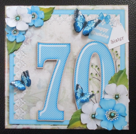 Vintage Birthday 70th Card Topper Kit 1306 by Davina Rundle