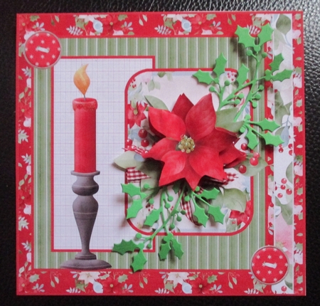 Poinsettia and Christmas candle by Davina Rundle