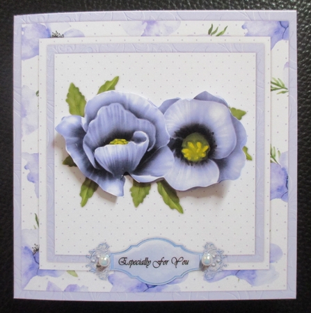 Lavender Poppies Card Topper by Davina Rundle