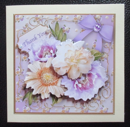 Lilac and Cream Posy - Decoupage Card Mini Kit by Davina Rundle