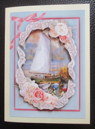Beautiful Roses on Shaped lace by Davina Rundle