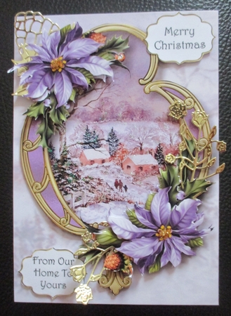 Christmas Golden Frame - Cottages In The Snow by Davina Rundle