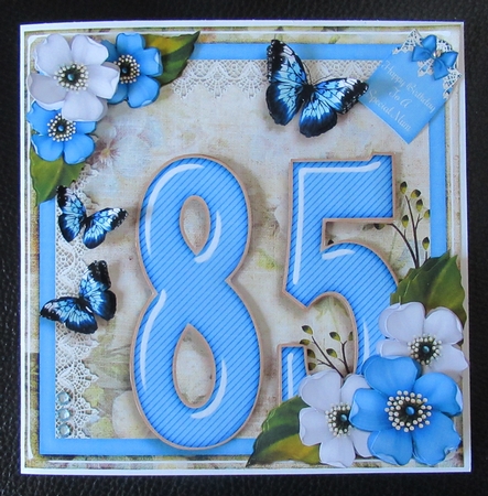 Vintage Birthday 85th Card Topper Kit 1306 by Davina Rundle