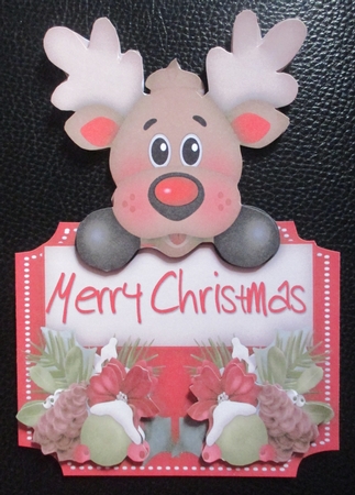 Over The Edge , Reindeer greetings , Red by Davina Rundle
