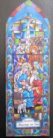 STAINED GLASS NATIVITY IN BLUE SBS by Davina Rundle