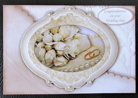 Wedding Roses in Coffee and Cream Quick Card by Davina Rundle