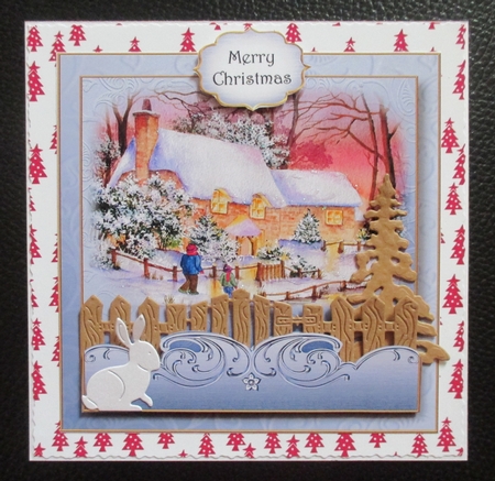 Watercolour Christmas - Cottages In The Snow 8x8 by Davina Rundle