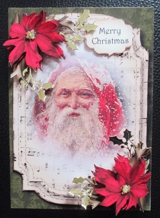 Sheet Music Christmas A5 - Vintage Santa by Davina Rundle