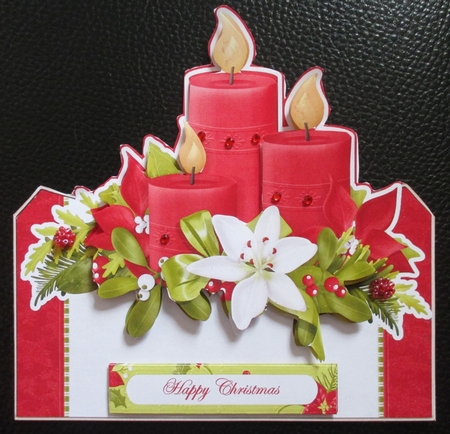 Christmas candles shaped card by Davina Rundle