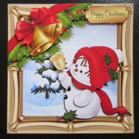 Snowman With Bell 8x8 Mini Kit by Davina Rundle
