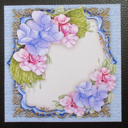 Stunning Hydrangeas on Ornate Mat  by Davina Rundle