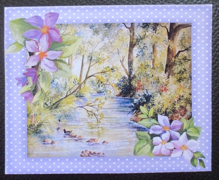 Beautiful forest Stream in Polka Frame  by Davina Rundle