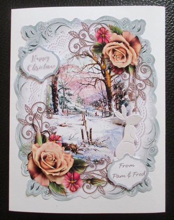 Teal Winter Scene A5 7 by Davina Rundle