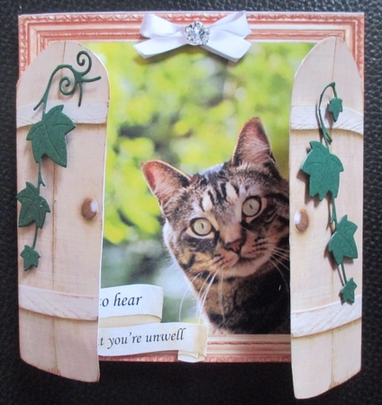 6x6 THROUGH THE GARDEN GATES TABBY CAT MULTI USE GET WELL BIRTHDAY ETC 6x6 UNISEX 13 by Davina Rundle