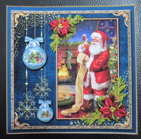 Happy Holidays Vintage Scene Blue 1 by Davina Rundle