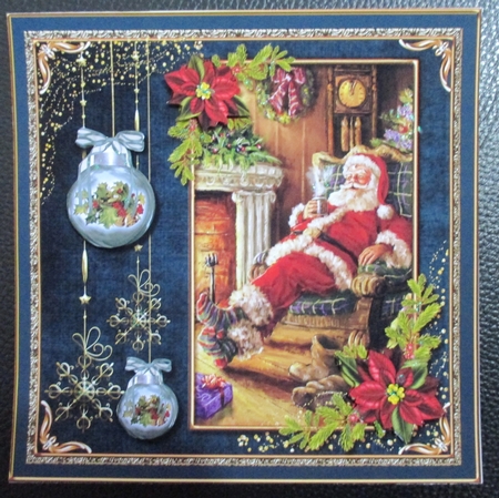 Happy Holidays Vintage Scene Blue 6 by Davina Rundle