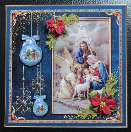 Happy Holidays Vintage Scene Blue 7 by Davina Rundle