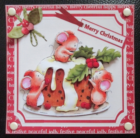 7x7 Christmas pudding mice mini kit  by Davina Rundle