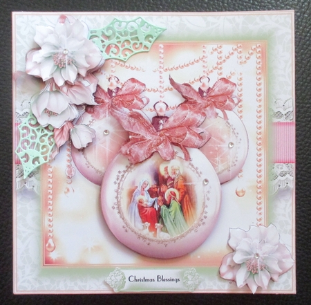 The Nativity Baubles Card Front Kit by Davina Rundle