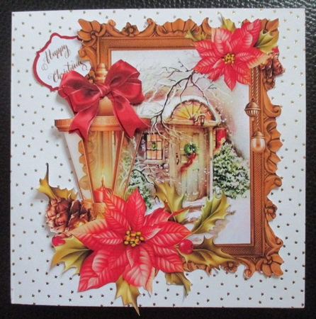Christmas Lamp and Poinsettia Scene 1 by Davina Rundle