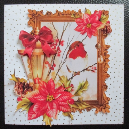 Christmas Lamp and Poinsettia Scene 8 by Davina Rundle