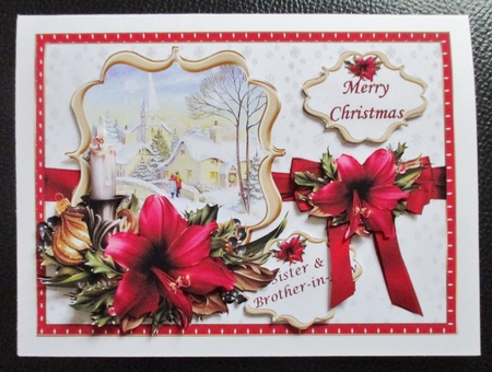 Festive amaryllis with Christmas scene choice of scenes mini kit by Davina Rundle