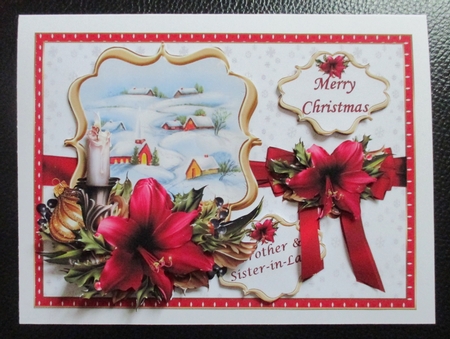 Festive amaryllis with Christmas scene choice of scenes mini kit by Davina Rundle