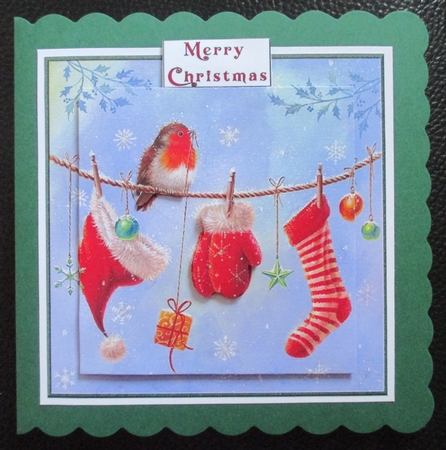 Robin on Christmas Washing line Pyramid by Davina Rundle