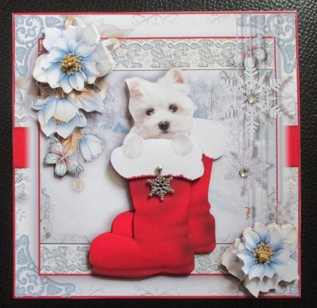Santas Boots Suprise Card Front Kit  by Davina Rundle