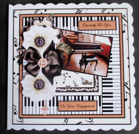 male card Music, Roses & Piano by Davina Rundle