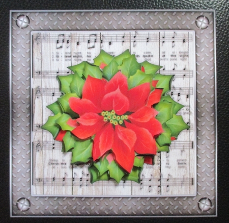 Male Card  Vintage Poinsettia by Davina Rundle