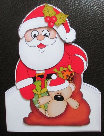 3D Shaped Christmas Card Kit  - Santa has a sack full of presents by Davina Rundle