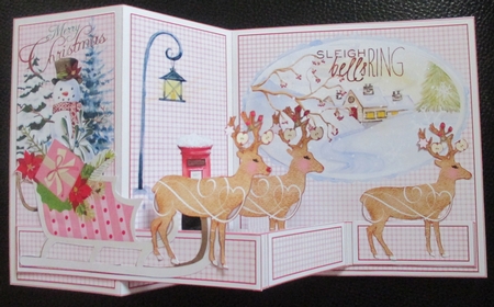 Z Fold Christmas Sleigh and Reindeer with Template by Davina Rundle