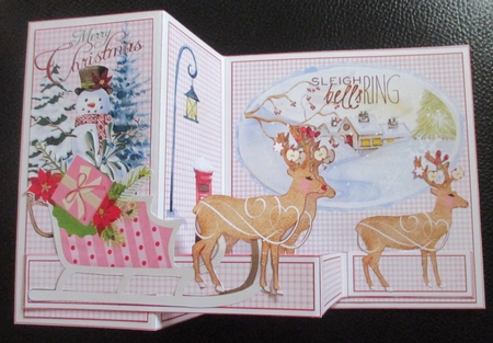 Z Fold Christmas Sleigh and Reindeer with Template by Davina Rundle
