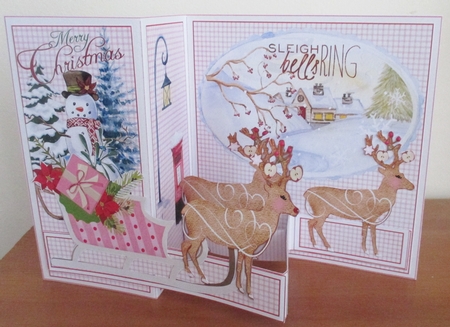 Z Fold Christmas Sleigh and Reindeer with Template by Davina Rundle