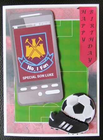 Football  Phone Card for Westham Fan Old Badge by Davina Rundle