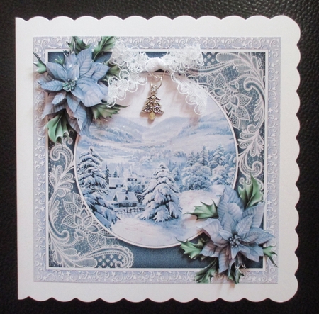 Winter Scene with Lace & Poinsettia Mini Kit by Davina Rundle