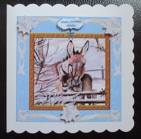 BLUE CHRISTMAS DONKEY FAMILY by Davina Rundle
