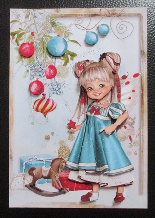 Sweet Christmas Morning A5 Card Front & Decoupage by Davina Rundle
