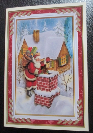 Christmas Santa down the Chimney Topper by Davina Rundle