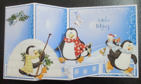 Z Fold Penguins In The Snow by Davina Rundle