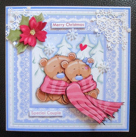 CHRISTMAS SNUGGLE BEARS 8x8 Decoupage & Insert Mini Kit  by Davina Rundle