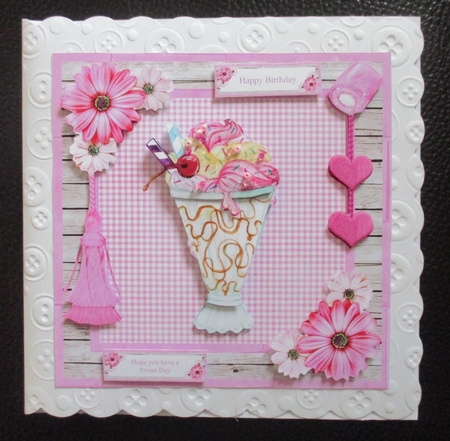 Hope your day is sprinkled with fun - ice cream card mini kit & decoupage by Davina Rundle