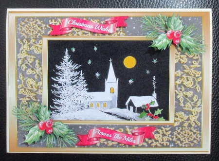 Beautiful Christmas Church at Night , Pyramid  by Davina Rundle